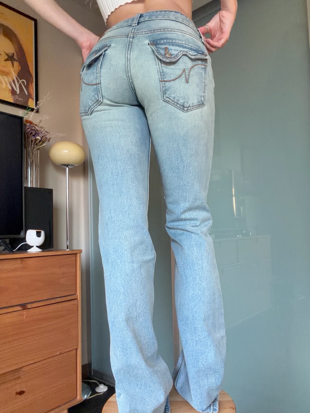 REVICE Low Rise Light Wash Boot Cut Jeans